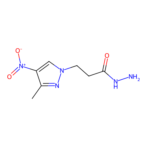 3-(3-methyl-4-nitro-1H-pyrazol-1-yl)propanehydrazide structure