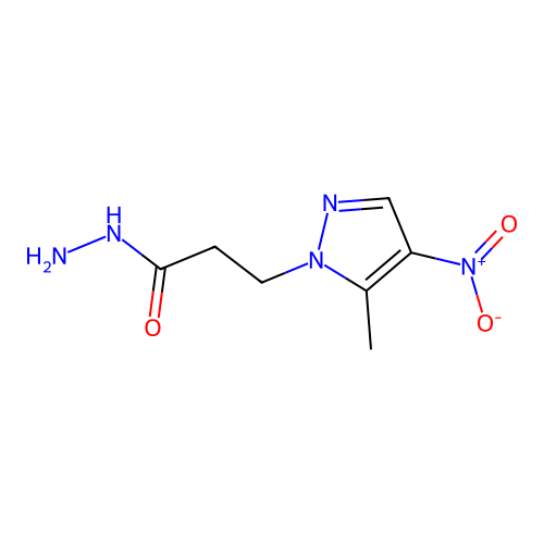 3-(5-methyl-4-nitro-1H-pyrazol-1-yl)propanehydrazide structure