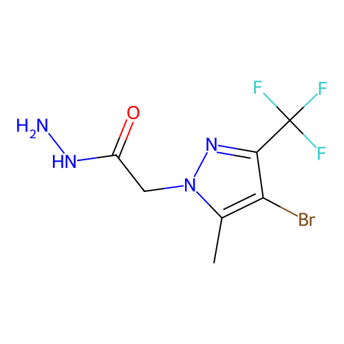 2-[4-bromo-5-methyl-3-(trifluoromethyl)-1H-pyrazol-1-yl]acetohydrazide structure