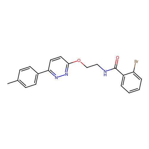 2-bromo-N-(2-((6-(p-tolyl)pyridazin-3-yl)oxy)ethyl)benzamide structure