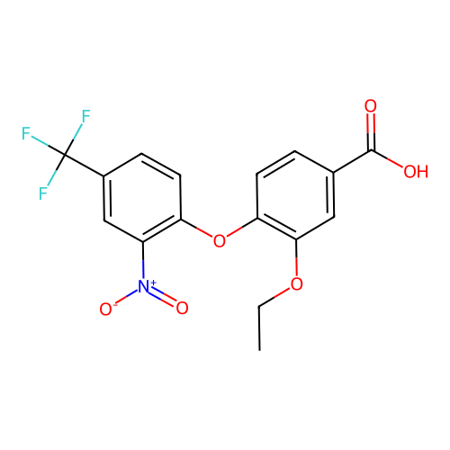 3-ethoxy-4-[2-nitro-4-(trifluoromethyl)phenoxy]benzoic Acid structure
