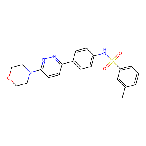 3-methyl-N-[4-(6-morpholin-4-ylpyridazin-3-yl)phenyl]benzenesulfonamide structure
