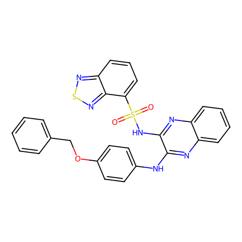 N-(3-((4-(benzyloxy)phenyl)amino)quinoxalin-2-yl)benzo[c][1,2,5]thiadiazole-4-sulfonamide structure