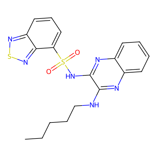 N-(3-(pentylamino)quinoxalin-2-yl)benzo[c][1,2,5]thiadiazole-4-sulfonamide structure