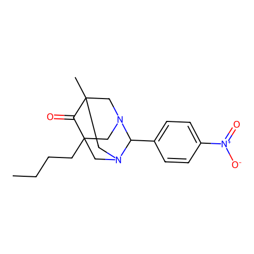 5-Butyl-7-methyl-2-(4-nitrophenyl)-1,3-diazatricyclo[3.3.1.1~3,7~]decan-6-one structure