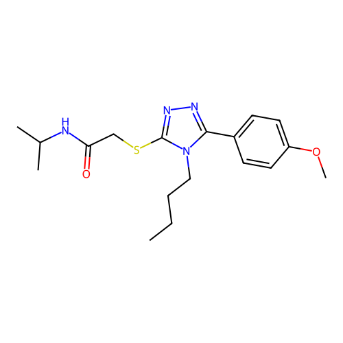 2-[[4-Butyl-5-(4-methoxyphenyl)-4H-1,2,4-triazol-3-yl]thio]-N-(1-methylethyl)acetamide structure