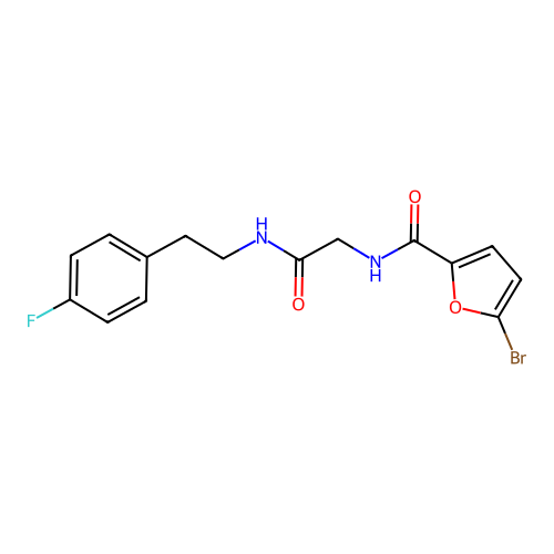 5-bromo-N-[2-[2-(4-fluorophenyl)ethylamino]-2-oxoethyl]furan-2-carboxamide structure