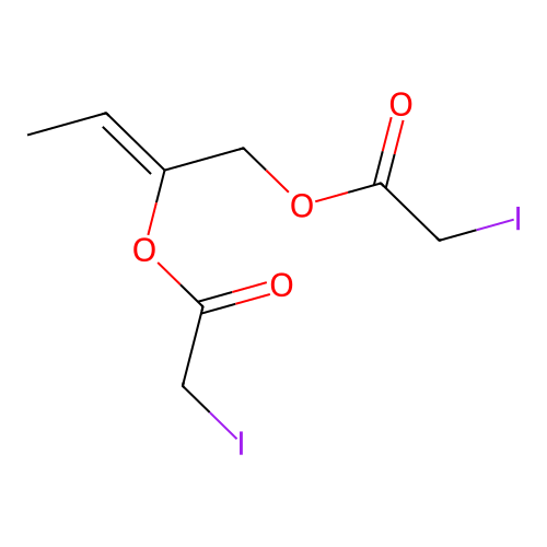 2-Butene-1,2-diol, bis(iodoacetate) structure