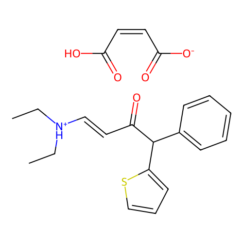 3-Buten-2-one, 4-(diethylamino)-1-phenyl-1-(2-thienyl)-, maleate structure