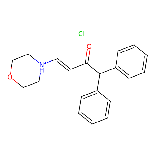 3-Buten-2-one, 1,1-diphenyl-4-morpholino-, hydrochloride structure