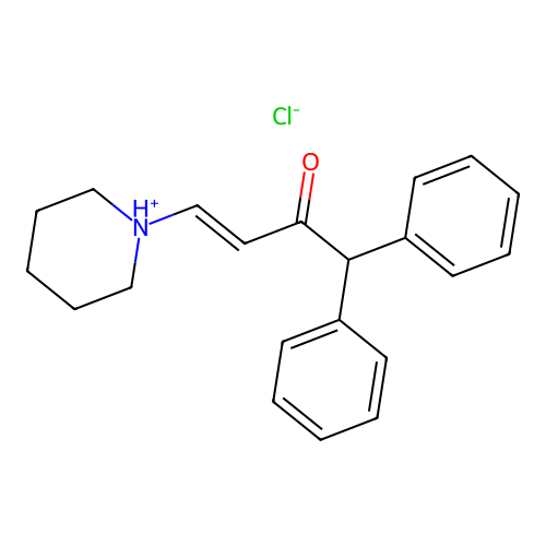 3-Buten-2-one, 1,1-diphenyl-4-piperidino-, hydrochloride structure