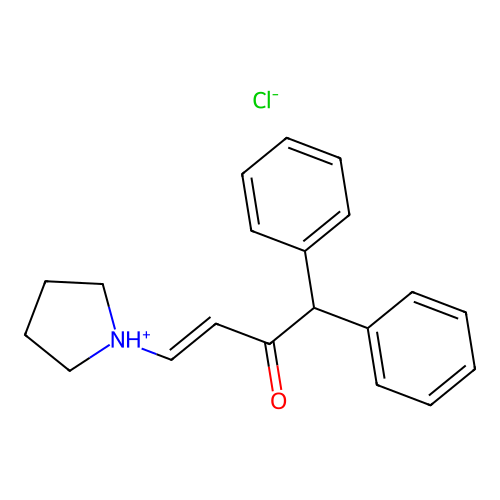 3-Buten-2-one, 1,1-diphenyl-4-(1-pyrrolidinyl)-, hydrochloride structure