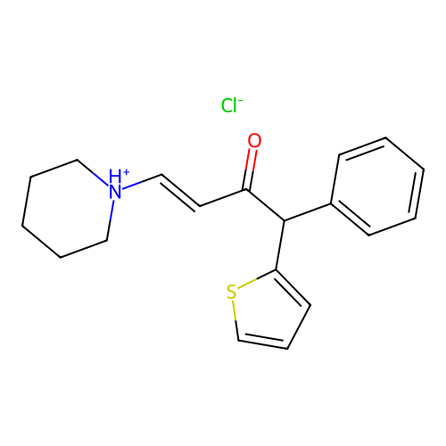 3-Buten-2-one, 1-phenyl-4-piperidino-1-(2-thienyl)-, hydrochloride structure