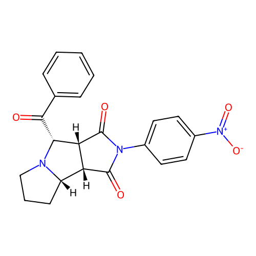 (3aR,4S,8aS,8bS)-2-(4-nitrophenyl)-4-(phenylcarbonyl)hexahydropyrrolo[3,4-a]pyrrolizine-1,3(2H,4H)-dione structure
