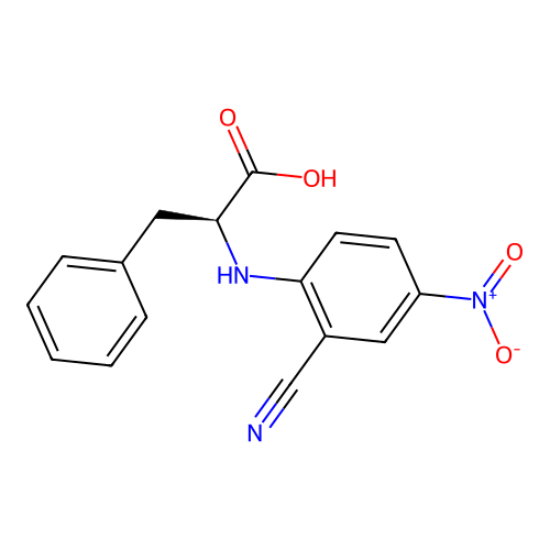 N-(2-cyano-4-nitrophenyl)-L-phenylalanine structure
