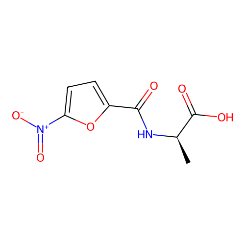 (2R)-2-[(5-nitrofuran-2-carbonyl)amino]propanoic acid structure