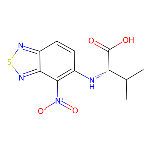 N-(4-nitro-2,1,3-benzothiadiazol-5-yl)-L-valine structure