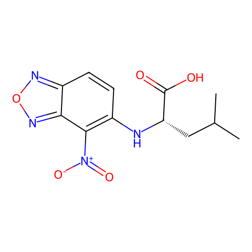 N-(4-nitro-2,1,3-benzoxadiazol-5-yl)-L-leucine structure
