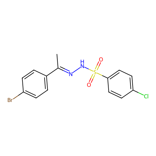 N'-[(1E)-1-(4-bromophenyl)ethylidene]-4-chlorobenzenesulfonohydrazide structure