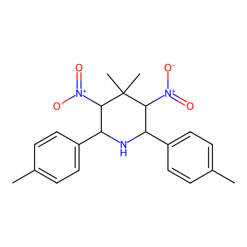4,4-Dimethyl-2,6-bis(4-methylphenyl)-3,5-dinitropiperidine structure