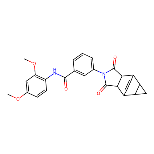 N-(2,4-dimethoxyphenyl)-3-(1,3-dioxooctahydro-4,6-ethenocyclopropa[f]isoindol-2(1H)-yl)benzamide structure