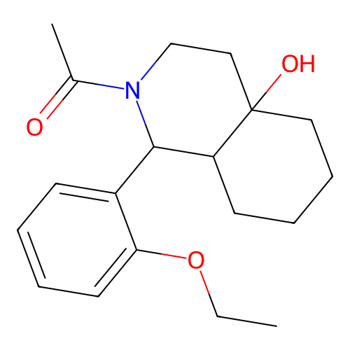 1-[1-(2-ethoxyphenyl)-4a-hydroxy-1,3,4,5,6,7,8,8a-octahydroisoquinolin-2-yl]ethanone structure