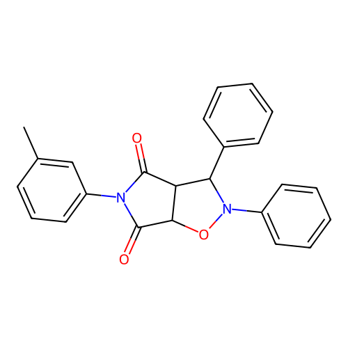 2,3-diphenyl-5-(m-tolyl)dihydro-2H-pyrrolo[3,4-d]isoxazole-4,6(5H,6aH)-dione structure
