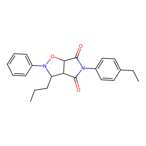5-(4-ethylphenyl)-2-phenyl-3-propyldihydro-2H-pyrrolo[3,4-d]isoxazole-4,6(5H,6aH)-dione structure
