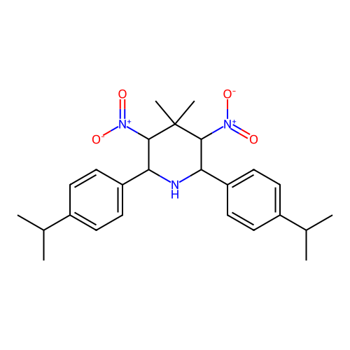 4,4-Dimethyl-3,5-dinitro-2,6-bis[4-(propan-2-yl)phenyl]piperidine structure