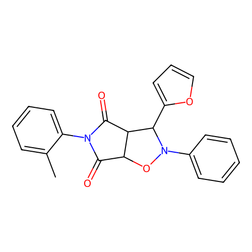 3-Furan-2-yl-2-phenyl-5-o-tolyl-tetrahydro-pyrrolo[3,4-d]isoxazole-4,6-dione structure