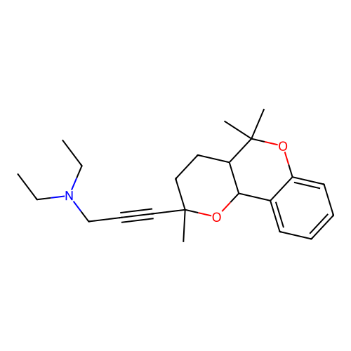 N,N-diethyl-3-(2,5,5-trimethyl-2,3,4,4a,5,10b-hexahydropyrano[3,2-c]chromen-2-yl)prop-2-yn-1-amine structure