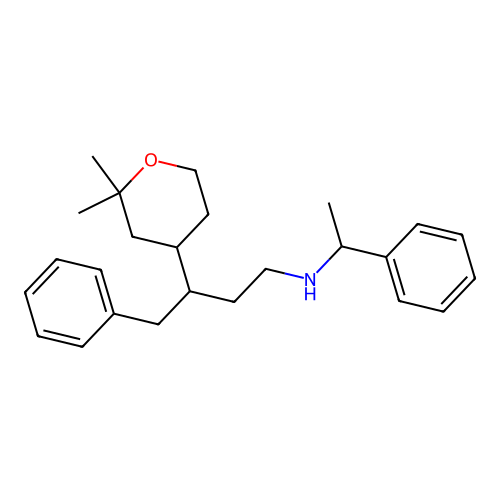 3-(2,2-dimethyltetrahydro-2H-pyran-4-yl)-4-phenyl-N-(1-phenylethyl)butan-1-amine structure