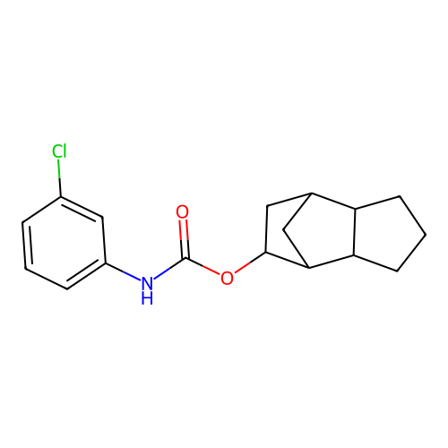octahydro-1H-4,7-methanoinden-5-yl (3-chlorophenyl)carbamate structure