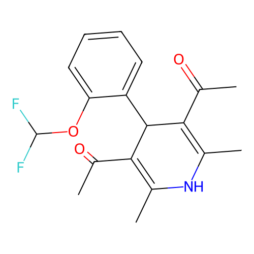 3,5-Diacetyl-2,6-dimethyl-4-(2-difluoromethoxyphenyl)-1,4-dihydropyridine structure