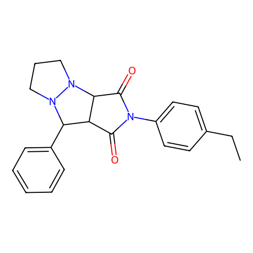 2-(4-ethylphenyl)-9-phenyltetrahydro-5H-pyrazolo[1,2-a]pyrrolo[3,4-c]pyrazole-1,3(2H,3aH)-dione structure