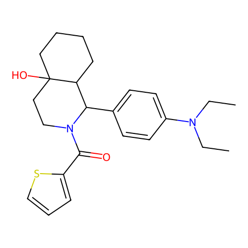 [1-(4-Diethylamino-phenyl)-4a-hydroxy-octahydro-isoquinolin-2-yl]-thiophen-2-yl-methanone structure