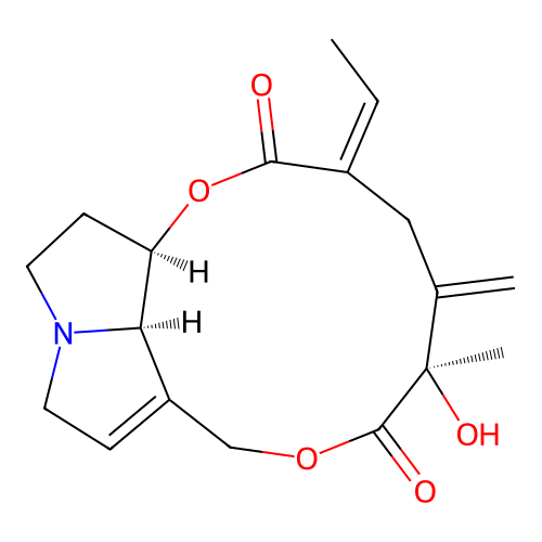 宽叶千里光碱 structure