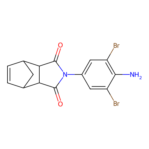 2-(4-amino-3,5-dibromophenyl)-3a,4,7,7a-tetrahydro-1H-4,7-methanoisoindole-1,3(2H)-dione structure
