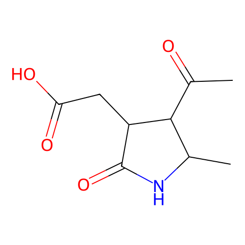2-(4-Acetyl-5-methyl-2-oxopyrrolidin-3-yl)acetic acid structure
