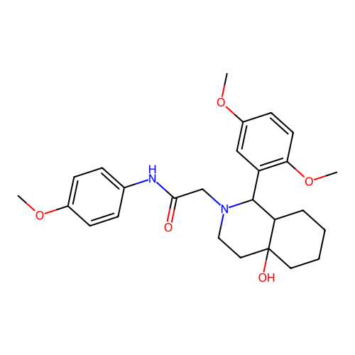 2-[1-(2,5-dimethoxyphenyl)-4a-hydroxy-1,3,4,5,6,7,8,8a-octahydroisoquinolin-2-yl]-N-(4-methoxyphenyl)acetamide structure