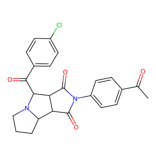 2-(4-acetylphenyl)-4-(4-chlorobenzoyl)-4,6,7,8,8a,8b-hexahydro-3aH-pyrrolo[3,4-a]pyrrolizine-1,3-dione structure