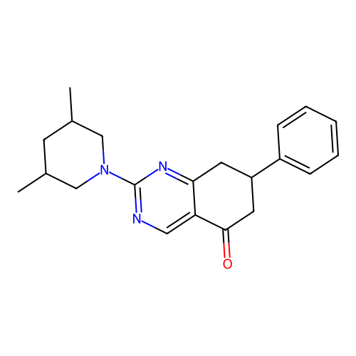 2-(3,5-dimethylpiperidin-1-yl)-7-phenyl-7,8-dihydroquinazolin-5(6H)-one structure