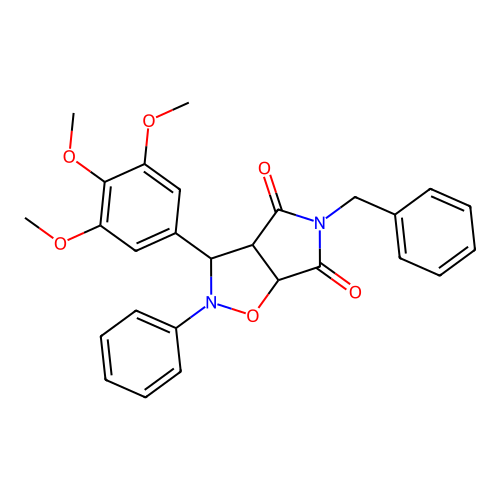 5-benzyl-2-phenyl-3-(3,4,5-trimethoxyphenyl)-3a,6a-dihydro-3H-pyrrolo[3,4-d][1,2]oxazole-4,6-dione structure