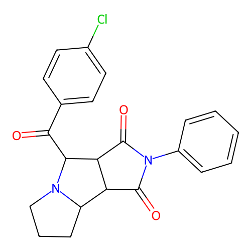 4-(4-chlorobenzoyl)-2-phenylhexahydropyrrolo[3,4-a]pyrrolizine-1,3(2H,8bH)-dione structure