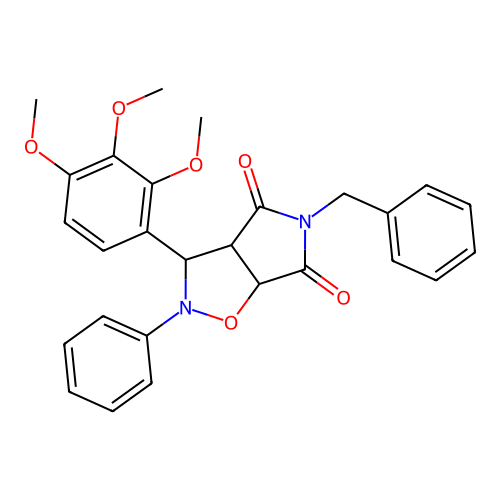 5-benzyl-2-phenyl-3-(2,3,4-trimethoxyphenyl)-3a,6a-dihydro-3H-pyrrolo[3,4-d][1,2]oxazole-4,6-dione structure