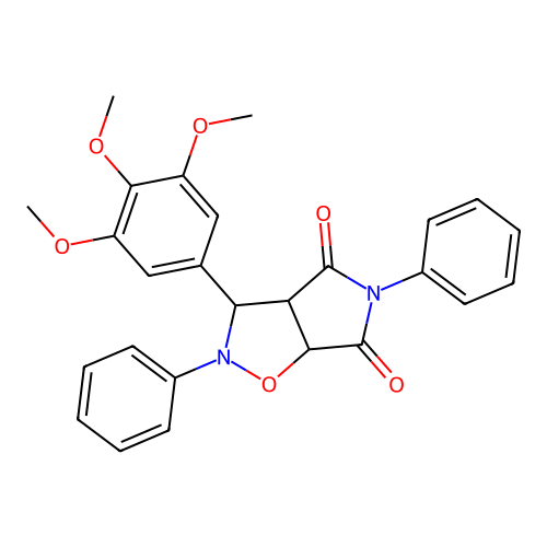 2,5-diphenyl-3-(3,4,5-trimethoxyphenyl)-3a,6a-dihydro-3H-pyrrolo[3,4-d][1,2]oxazole-4,6-dione structure