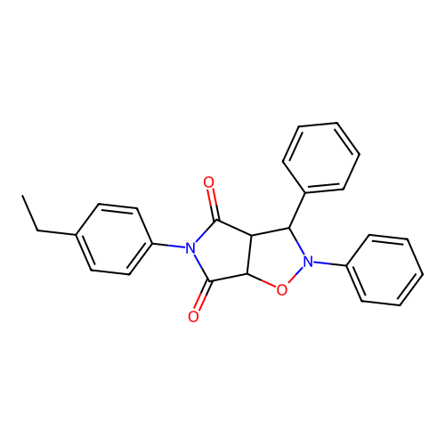 5-(4-ethylphenyl)-2,3-diphenyl-3a,6a-dihydro-3H-pyrrolo[3,4-d][1,2]oxazole-4,6-dione structure
