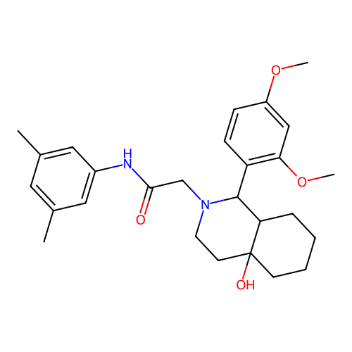 2-[1-(2,4-dimethoxyphenyl)-4a-hydroxy-1,3,4,5,6,7,8,8a-octahydroisoquinolin-2-yl]-N-(3,5-dimethylphenyl)acetamide structure