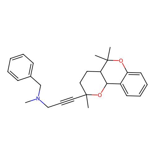 N-benzyl-N-methyl-3-(2,5,5-trimethyl-2,3,4,4a,5,10b-hexahydropyrano[3,2-c]chromen-2-yl)prop-2-yn-1-amine structure