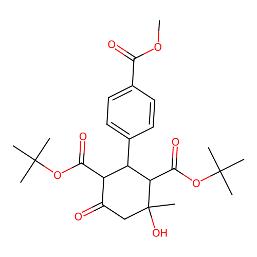1,3-DI-TERT-BUTYL 4-HYDROXY-2-[4-(METHOXYCARBONYL)PHENYL]-4-METHYL-6-OXOCYCLOHEXANE-1,3-DICARBOXYLATE structure